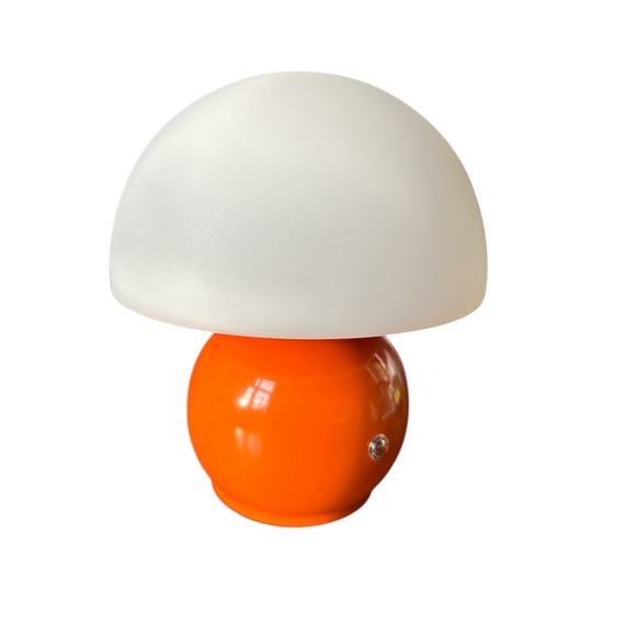 Orange and White Mushroom Table Lamp - Picture 3 of 10
